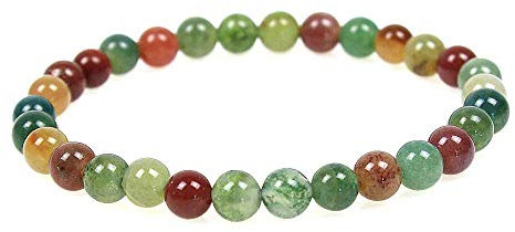 MJDCB Bracelet Inde Agate Naturelle 6mm Perle Pierre de Protection Puissante
