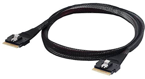 xiwai PCI-E Slimline SAS 4.0 SFF-8654 8i 74pin Host auf SFF-8654 74pin Slim SAS Target Kabel 50cm