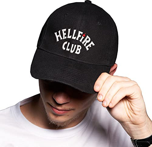 BroiderStudio The Hawkins High Hellfire Club Schwarz Baseball Delta Kappe Verstellbare Unisex Original Urban Logo Sticken