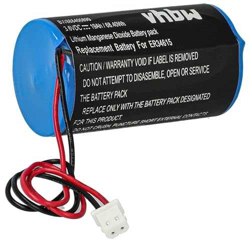vhbw Batterie kompatibel mit Visonic SR-730 | MCS-730 AC Alarmanlage, Alarmsystem, Funk-Außensirenen (19000 mAh, 3,6 V, Li-Ion)
