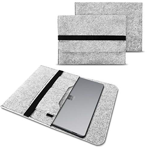 NAUC Sleeve Hülle kompatibel mit Microsoft Surface Laptop Go 3 / Go 2 / Go Netbook Ultrabook 12,4 Zoll Laptop Filz Case Laptoptasche Schutztasche, Farben:Hell Grau