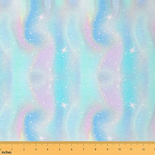 Regenbogenstoff für Mädchen Meterware Regenbogen Stoff mit Farbverlauf stoff für Stühle Sternenhimmel stoff blaugrüner Ombré Stoff für den Außenbereich schillernder Stoff türkisblau rosa 92x150 (HxB)