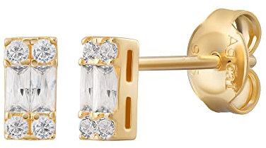 cai Damen Ohrstecker 925/- Sterling Silber 0,5cm Glänzend Zirkonia gelb 360221939V