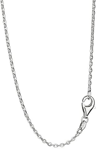 NKlaus elegante Ankerkette flachgewalzt 925 Silber 1,5mm breite Halskette dünn