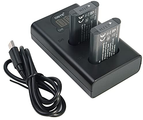 DSTE Lot de 2 batteries de rechange NP-BX1 + chargeur USB double avec écran LCD compatible avec Sony NP-BX1/M8, ZV1, ZV-1, DSC-RX100, RX100 VII