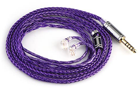 Linsoul Tripowin Zonie IEM Cable, 16 Core Silver Plated Earphone Upgraded Cords, 1.25m SPC in Ear Monitor Cable for KZ ZS10 PRO 2 AS10 PRO Tangzu Wan’er SIMGOT EM6L(Recessed 2pin, 4.4mm)