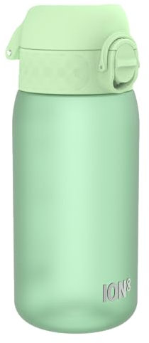 Ion8 Gourde Enfant, 350ml, Anti-Fuite, Facile à Ouvrir, Verrouillage Sécurisé, Lavable en Lave-Vaisselle, Sans BPA, Poignée de Transport, Facile à Nettoyer, Carbone Neutre, Vert Océan