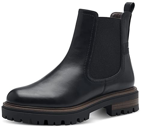 Tamaris Damen Chelsea Boots, Frauen Stiefeletten,TOUCHit-Fußbett,halbstiefel,Kurzstiefel,uebergangsschuhe,uebergangsstiefel,Black MATT,39 EU