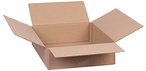 smiley pack 50 Stück Faltkartons 400 x 300 x 100 mm braun Versandkarton Verpackungskartons 40 x 30 x 10 cm aus Wellpappe 1 wellig Karton Pappkarton Versandbox Paket Päckchen