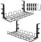 Cable Management Under Desk Cable Tidy, 2 Pack No Drill Under Desk Cable Management Tray, Widen Heighten Metal Cable Tray Basket with Cable Clips Organiser Silicone Pad for Office and Home