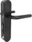 Amig - Juego de Manillas con Placa de Polipropileno para Puertas - 245 x 45 mm - Cuadradillo de 8 mm - Diseño Sencillo ideal para tu hogar u oficina - Acero y Polipropileno Negro