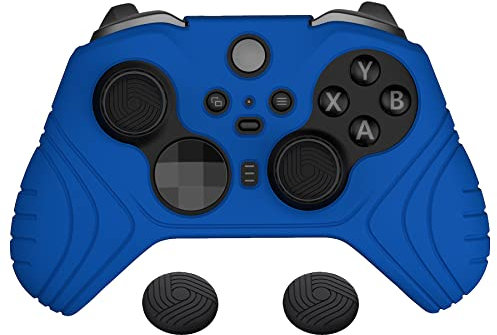 PlayVital Hülle für Xbox Elite Wireless Controller Series 2,Case Anti-Rutsche Schutzhülle ergonomische Hülle Cover & Thumbstick Kappen für Xbox Elite Series 2(Blau)