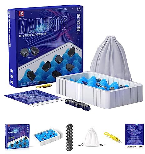 Juego De Imán De Mesa: Ajedrez con Efecto Magnético, Juego Educativo De Damas, Tablero De Piedra Portátil