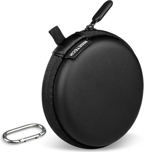 RISETECH Runde Ohrhörer-Hülle, kabelgebundene Kopfhörer-Hülle, Halter, harte EVA-kleine Reißverschlusstasche, kompatibel mit In-Ear-Monitor, KZ ZS10 PRO IEM, Shure SE215-CL