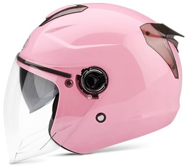 LIONCIANO Casque Adulte avec Double Visière, Boucle Sécurisée en 7 Paragraphes, Coque Abs Combinée à Une Couche Tampon Eps pour Offrir Une Meilleure Protection De Conduite(Rose, 56-60cm)