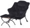 YOTATING Bequemer Sessel mit Fußhocker, Lazy Chair mit Ottomane, Freizeit-Akzentstuhl, Relax-Lounge-Sessel mit Armlehnen & Seitentasche für Wohnzimmer, Schlafzimmer & kleine Räume, Plüsch Schwarz