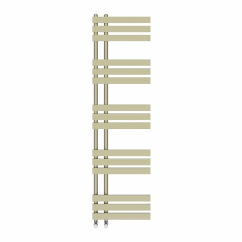 NRG Heated Towel Rail Radiator Ladder Rad 1600 x 450mm,Brushed Brass | Mild Steel, Central Heating, Bathroom Towel Warmer, Wall Mounted, Ladder Rail, Energy Saving, Fast Drying