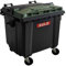 SULO Mini contenedor de basura de 1100 L, réplica | cubo de basura pequeño | escritorio soporte para bolígrafo | gris con tapa verde | coleccionable | 18 x 18 x 15 cm
