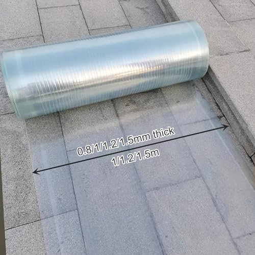 Dachverkleidung, Polycarbonatplatten-Dachplatten, 1/1,2/1,5 m breite, transparente Gewächshaus-Dachplatten, Tageslichtplatten for Vordächer, Balkone, Garagen, Vordächer (Color : 0.8mm, Size : 1x1m)