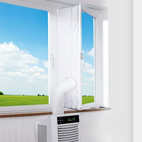 Kit Joint de Fenêtre Climatisation Mobile 500CM, Kit Fenetre Climatiseur Mobile pour Tuyau d'Évacuation, Fenêtres à Battants, Convient pour Climatisation Mobile, Déshumidificateur, Sèche-Linge