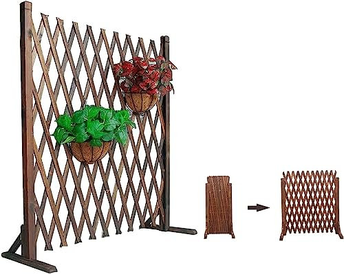 Garten-Holzzaun im Freien, Trennwand-Teleskop-Holzzaun, Massivholz-Pflanzenklettergerüst (70 * 160 cm)