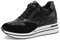 QUEEN HELENA Sneakers in Pelle con Zeppa Scarpe da Ginnastica Alte con Zip Laterale Donna QH8013 (Nero, Sistema Taglie Calzature EU, Adulto, Donna, Numero, Media, 38)