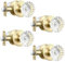 Leydebong 4 Pack Passage Glass Door Knobs Interior, No Lock Antique Crystal Door Knobs for Hall and Closet, Heavy Duty Door Knobs for Hall/Closet