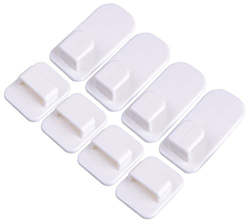 Rouloudun 4Pcs Remote Control Holder Hook TV Air Conditioner Remote Control Wall Self Adhesive Hook Wall Mount Storage Sticky Hook for Home and Office