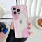 DEFBSC Compatible with iPhone 15 Pro Max Case, Cute Wavy Curly Shape Colour Mix Aesthetic Design Durable Stylish Shockproof Full Camera Protection Clear Phone Cover for Girls Women - Pink