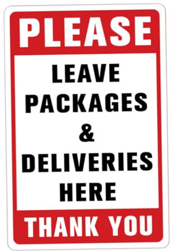 jojofuny Leave Packages Here Aufkleber Selbstklebend Wetterfest Für Garten Tür Eingangsbereich Einfache Anwendung Kratzfest Und Praktisch Für Paketdienste