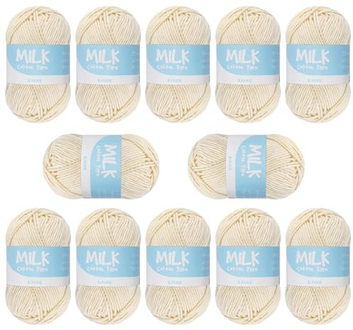 ilauke 12 Pack Super Soft Doppelstrickgarn, 50g Acryl Häkelgarn Kit, Langlebige Knäuel aus klobigem Garn zum Häkeln, Häkelgarn zum Stricken, ideal zum Häkeln und Basteln, 1200M