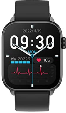 BANLVS 2025 Smartwatch 1,83 Smart Watch Orologio Uomo Donna con Bluetooth Chiamate 5.3, 24H SpO2, 24H Cardiofrequenzimetro, Sonno, 145+ Sport, IP68 Notifiche Messaggi Android iOS Nero