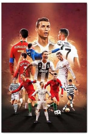 Generisch Fußballstar-Poster,Fußballstars Kunstdruck – Künstlerische Leinwand-Wanddekoration 40x60 cm(ohne Rahmen) (E)