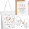 Xuniea Set de 5 Cadeaux pour Merci Maîtresse et Atsem Cadeau Fin d'Année Maîtresse et Atsem Sac Fourre-Tout Porte Clé Stylo Carte de Remerciement avec Enveloppe Cadeau d'Adieu à l'École Maternelle