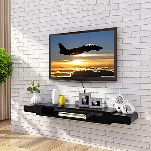 Genérico Soporte de TV de pie, Universal, de Altura Ajustable, para Sala de Estar, con Estante Flotante y Reproductor de DVD/BLU-Ray de 90 cm.