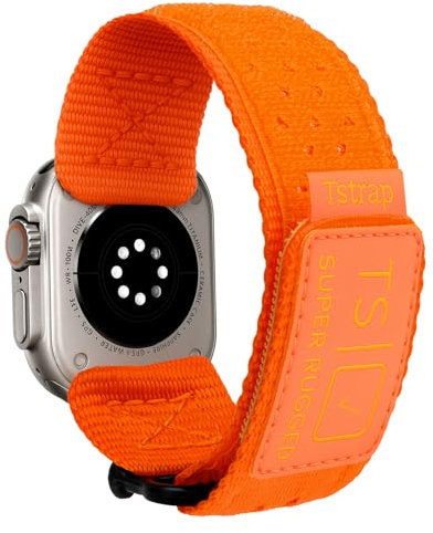 TStrap Kompatibel mit Apple Watch Armband für Herren – schwarzes Nylon-Armband für iWatch 49 mm, 46 mm, 45 mm, 44 mm, 42 mm, Sportarmband für Ultra 1/2 Serie 10, 9, 8, 7, 6, 5, 4, 3, 2, 1 SE, XL-(7.1