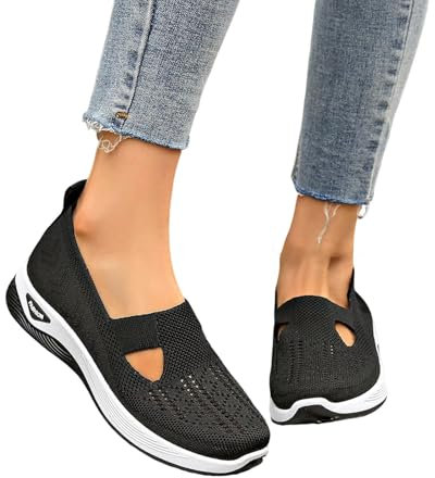 hallux valgus schuhe damen hausschuhe, Orthopädische Schuhe Damen Sommer Weite H Walkingschuhe Gesundheitsschuhe Leicht Hallux Valgus Atmungsaktive Sommerschuhe Sneaker Bequeme Outdoor Schwarz 39