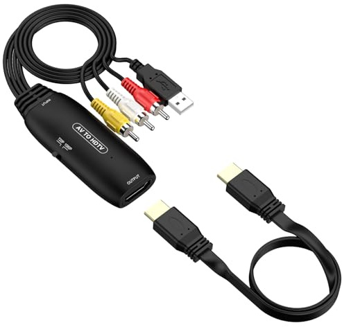 LIbgiubhy HDTV Adapter HDTV Adapter wandelt in 720P / 1080P um, kompatibel für alte Spielekonsolen