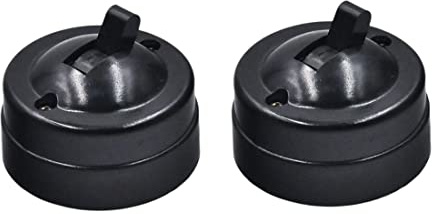 2 uds interruptor de Control único Retro interruptor de palanca plano redondo montado en superficie de pared para el hogar, negro