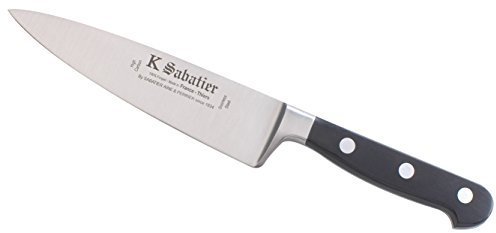 K SABATIER - Cuisine Large 15 Cm Gamme Bellevue - Acier Inoxydable - Manche Noir - 100% Forge - Entièrement Fabrique en France