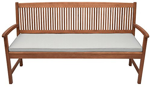 Beautissu Bankauflage - Bequeme Sitzkissen für Gartenmöbel - waschbare Bankkissen Sitzauflage - Gartenbankauflage Outdoor - Palettenkissen 120x48x5 cm - Hellgrau - Base BK