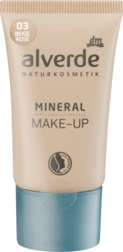 alverde NATURKOSMETIK vegan Mineral Make-up beige rosé 03, 30 ml