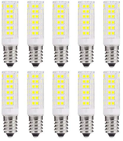 WULUN 10er Pack 7W E14 LED Glühlampe, Standard E14 Glühlampe, 7W / 650LM Kaltweiss 6000K, 360 ° Strahlwinkel Kühlschranklampe/Nähmaschinenlampe/Wandlampe/Tischleuchte/Kronleuchter…