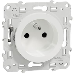 Schneider Electric - Odace prise de courant 2P+T blanc, à griffes, 4 connexions rapides par pôle - S525049