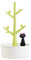 WAYER Katze ringhalter, Schmuckständer Schmuck veranstalter Rack Kreativ Baum Dekor-Ornamente Ring Turm Stand anzeigen-grün 10x19.3cm(4x8inch)