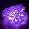 FABSELLER 2M 20 LED Battery Operated Rose Flower Fairy String Lights Wedding Room Garden Christmas Decoration (Purple)