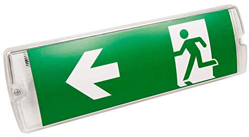 McShine LED Fluchtwegleuchte I FL-511 I IP65 Exit Schild 230V Notausgangsschild Notausgang-Lampe Richtungspfeile Dauerlicht Notbeleuchtung mit Batterie ca.3h zur Wandmontage