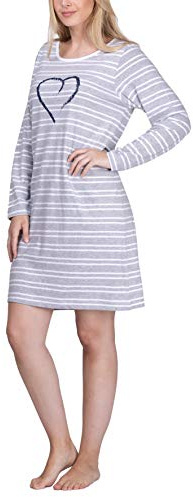 Moonline Damen Nachthemd Baumwolle kurz Sleepshirt Nachtkleid | Bequemer Damen Pyjama aus 100% Baumwolle, weiches Sleepshirt, atmungsaktiv, kurzes Nachtkleid, Übergrößen bis 4XL