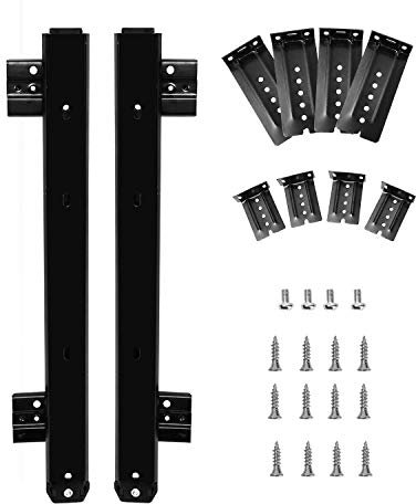 KINJOEK Keyboard Slide, 14 Inch 2 PCS Heavy Duty Ball Bearing Slides, Computer Drawer Tray Accessories, Cabinet Furniture Rails Rack with Adjustable Height Bracket and Screws, Black