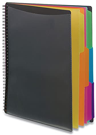Smead 12 Pocket Poly Project Organizer, Letter Size, 1/3-Cut Tab, Gray with Bright Colors (89207) (Pack of 1)